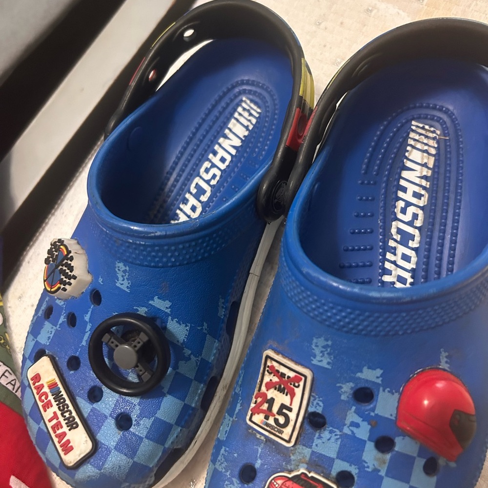 NASCAR Blue Racing Clogs with Patches